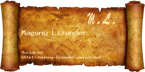 Magony Lizander névjegykártya